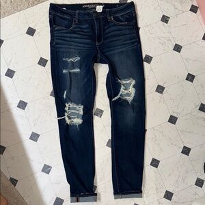 NWT American Eagle 12 Long jegging jeans super stretch dark denim